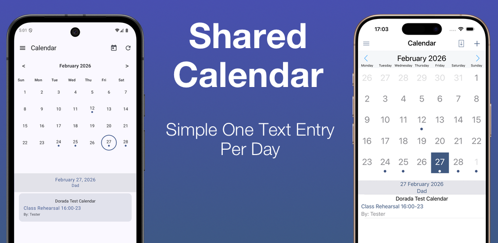 Shared Calendar app screenshot